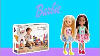 Barbie Chelsea & Friends Build with Magnetic Tiles! | PlayMags Playtime