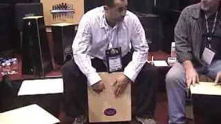 Rene Escovedo plays Fat Conga cajon at NAMM