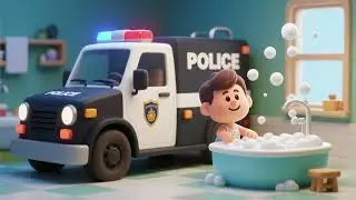 Police Truck Bubble Bath | Nursery Rhymes & Kids Songs