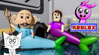 BABY PINKI SPRUNKI vs POLICE GIRL MERMAID vs SCARY DOLL POSEIDON! #roblox  #obby