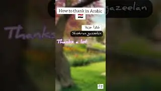 How to say Thanks in Arabic (Egyptian dialect) -Masri