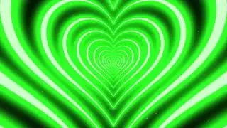 💚Green Neon Lights Love Heart Tunnel Background Video(1-Hour No Sound)/ Heart Background / Wallpaper