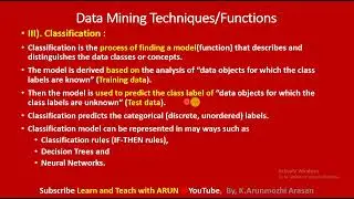 #5#DataMiningTechniquesInTamil #Classification#DecisionTree #IF_THENRules#NueralNetworks