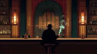 Art Deco Noir Style Pixeled Bar Ambience with Retro Gaming Music