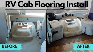 RV Cab Remodel | How To Install Rubber Flooring | Wall Painting | Custom TV Install