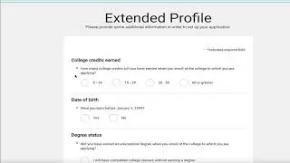 Common App Extended Profile