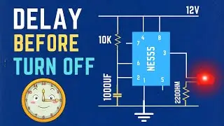 How we can use NE 555 timer to generate a Small Delay Before Turn OFF a Circuit?