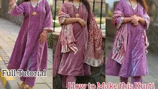 6 Panel Kurti Cutting & Stitching Tutorial | Step by Step Easy Method | Kurti cutting and stitching