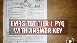 EMRS TGT Tier 1 PYQ with Answer Key | Hindi | Previous Year Questions | Complete Analysis 🔥