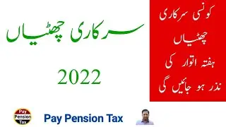 Public Holidays 2022 in Pakistan | Detail of public /optional holidays | Urdu/Hindi || PayPensionTax