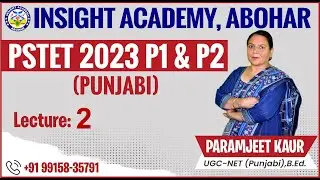 PSTET Punjabi | Lecture 2 | PSTET Punjabi Classes | PSTET Punjabi Pedagogy | Insight Academy Abohar