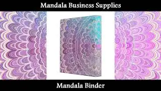 Mandala Flower in Pastel Pink and Light Blue Binder by David Zydd