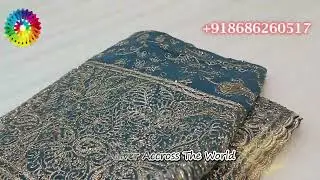 ENGLISH COLOUR SPARKLING DESIGNER SAREE IN STONE WORK & ZARI WORK