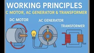 Working Principles of DC Motor, AC Generator & Transformer Explained Simply