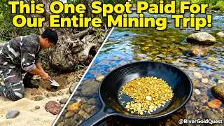 Panning for GOLD Under a Waterfall REALLY Works!