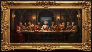 The Last Supper in a Golden Frame ✨ | 4K Frame TV Art | Jesus Christ & the 12 Disciples