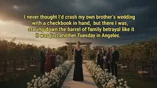 I NEVER THOUGHT I'D CRASH MY OWN BROTHER'S WEDDING WITH A CHECKBOOK IN HAND, BUT THERE I WAS.......