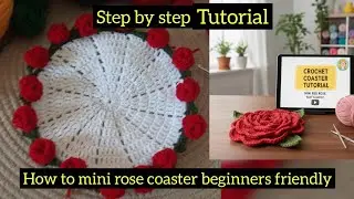 How to beautiful  rose coaster step by step | easy begiinners friendly part1 #handmade#crochet