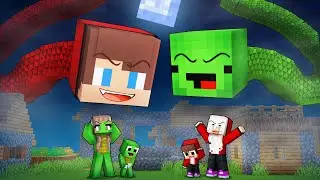 JJ and Mikey Became GIANT SNAKES and Attacked FAMILIES in Minecraft (Maizen)