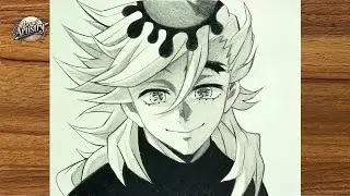 Anime Sketch | How to Draw Douma Upper Moon 2 from Demon Slayer | Step-by-Step Drawing Process
