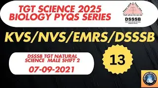 TGT SCIENCE BIOLOGY 2025 PYQs Series DSSSB TGT SCIENCE #dsssbpyqs