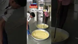 Bulk Making of Milk Peda in Mega Factory of Surat🤯😱 #shorts #milkpeda #indianstreetfood