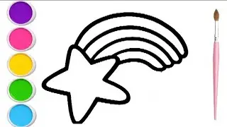 Star rainbow 🌈 drawing 😍 fir kids and beginners step by step|| star rainbow drawing 💓