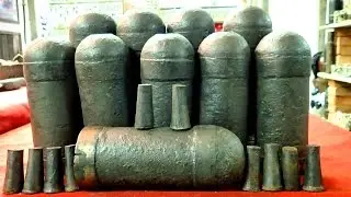 Ten American Civil War Confederate Artillery Shells
