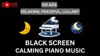 Black Screen | Night Piano Music | Relax Your Mind | White Noise | No Ads | 6 Hours