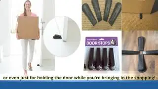 4 Pack Black Stylish Non-Scratching Rubber Flexible Modern Door Stops