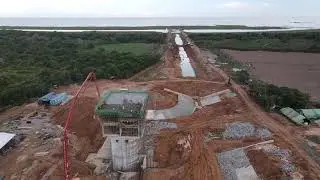 Siem Reap water supply expansion project- Intake pump station under construction