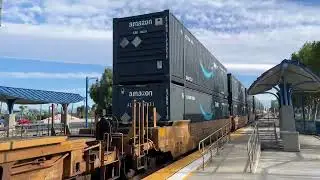 BNSF Intermodal Train Passing Through Riverside&ndash;La Sierra Station (1/9/2026)