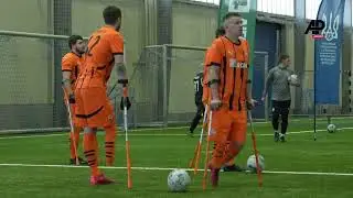 War veterans play football in Ukraine's first ever amputee tournament