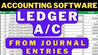 FULLY AUTOMATIC ACCOUNTING SOFTWARE IN EXCEL | AUTOMATIC LEDGER ACCOUNTS FROM JOURNAL ENTRIES