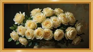 White Garden Roses 🤍🌹 | Classical Still Life with Dramatic Light | Framed TV Gallery