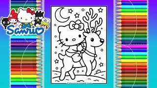 Hello kitty ❄️🦌 Winter coloring | coloring pages | kids coloring | learn colors | how to color 