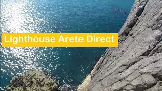 Climbing Lighthouse Arete on Holyhead Sea Cliffs