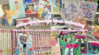 collective anime & manga haul/unboxing (shoujo reprints, project sekai cds, madoka magica figure)