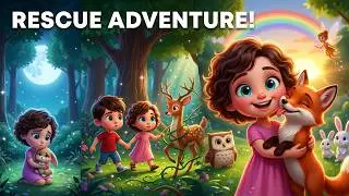 Moonbow Kids: Animal Rescue Mission🌈🐾Animated Storybook For Kids✨Toddlers Bedtime Stories Read Aloud