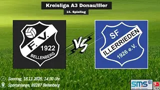 [🔵] VOD: FV Bellenberg vs SF Illerrieden | Kreisliga A3 Donau/Iller | 14. Spieltag