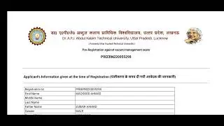 Aktu Pre enrollment form, aktu direct admission registration, Pre registration process
