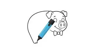 How To Draw A Adorable Pig Digital Art | Outline Drawing and Coloring