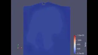 Change in temperature inside PFI engine combustion chamber(cut plane)- Converge