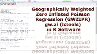 Geographically Weighted Zero Inflated Poisson Regression (GWZIPR) gw.zi (lctools) in R Software
