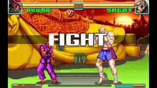 SuperStreetFighter2TurboRevival) GBA Modo Arcade de Akuma VS Sagat nivel experto del CPU 