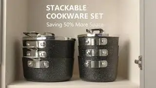 MICHELANGELO Stackable Pots and Pans Set Makes it Easy to Cook and Store
