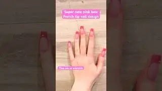Cute pink bow french tip nail design #nails#nailart#naildesign#pink#cute#cutenails#shorts
