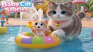 Cute Mama Cat and Kitten Enjoy Water Park 💦🐱 | Cute Cat Story Part 5