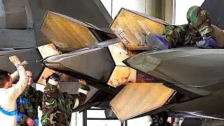 F-22 RAPTOR Maintenance & Takeoff With Airmen In Chemical Protective Gear Training For CBRN Attack