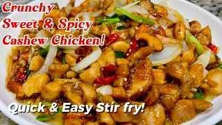 Crunchy Sweet & Spicy Cashew Chicken!